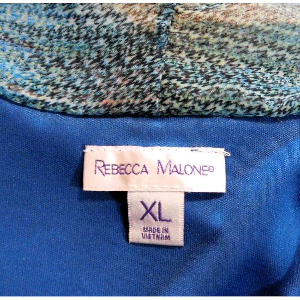 Rebecca Malone Teal Tank with Attached Sheer Multicolor Jacket XL - Picture 8 of 8